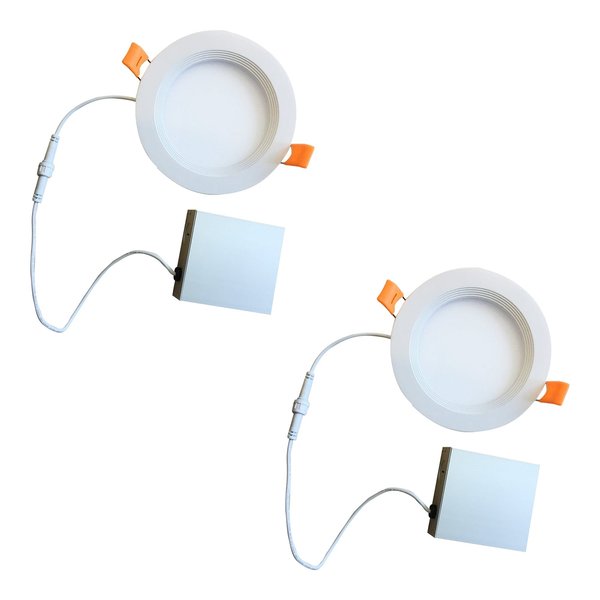 Bulbrite 6" Canless 3000K, 75w Equivalent, New Construction Integrated LED Recessed Light Kit Metal JBOX, 2PK 861670